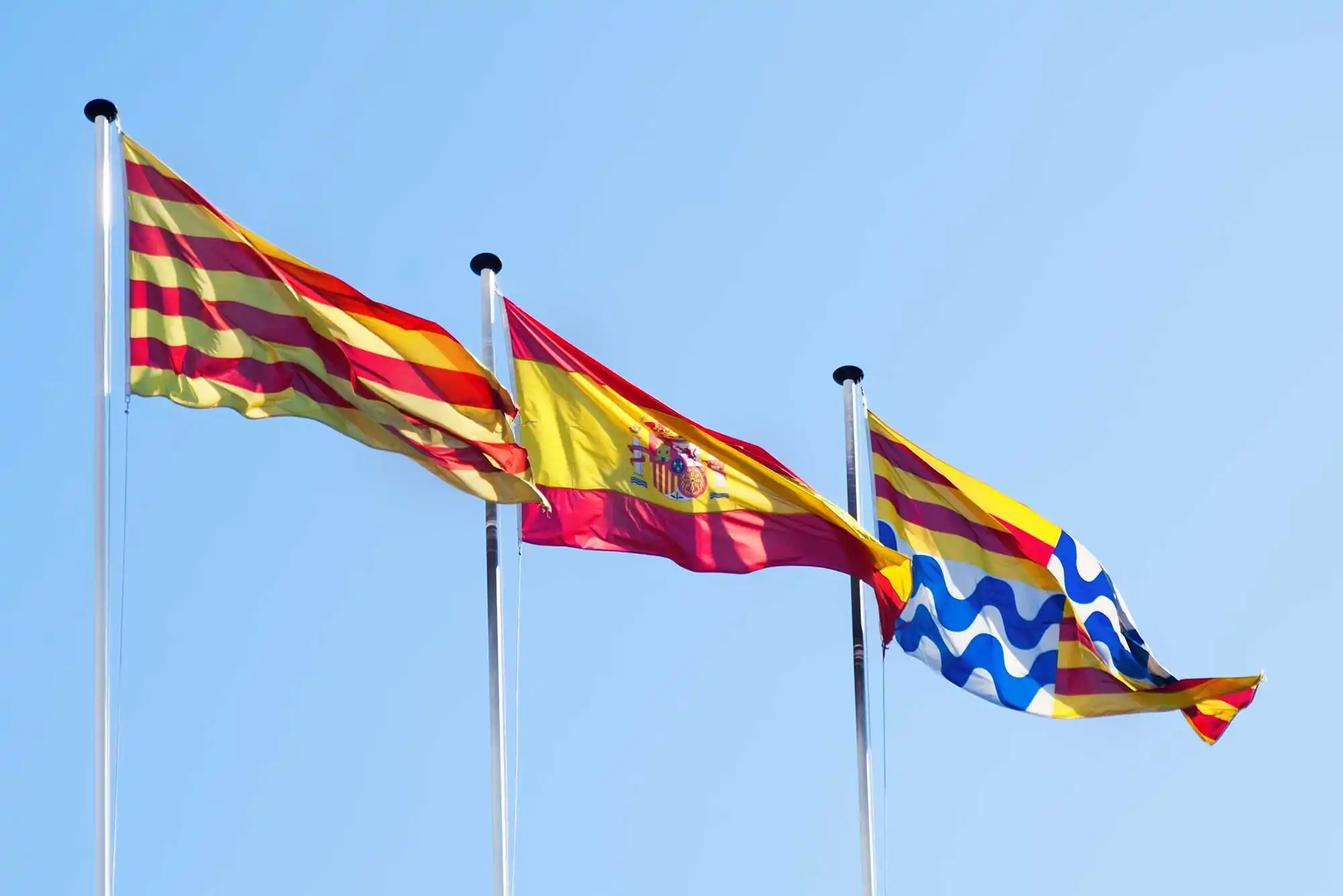 catalonia spain badalona flags